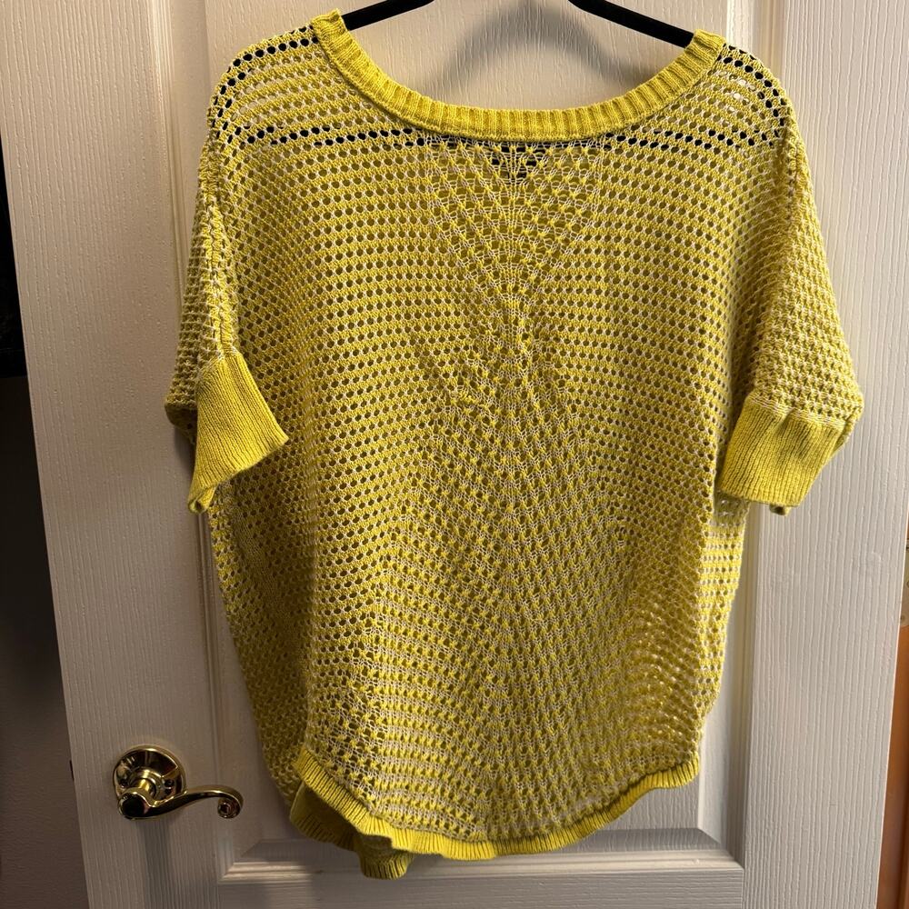 a.n.a Yellow Crochet Top Size XL